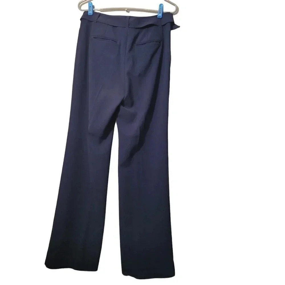 White House Black Market Pants Womens 4R Black Wide Leg Trouser Blue Classic Y2k - Picture 5 of 13